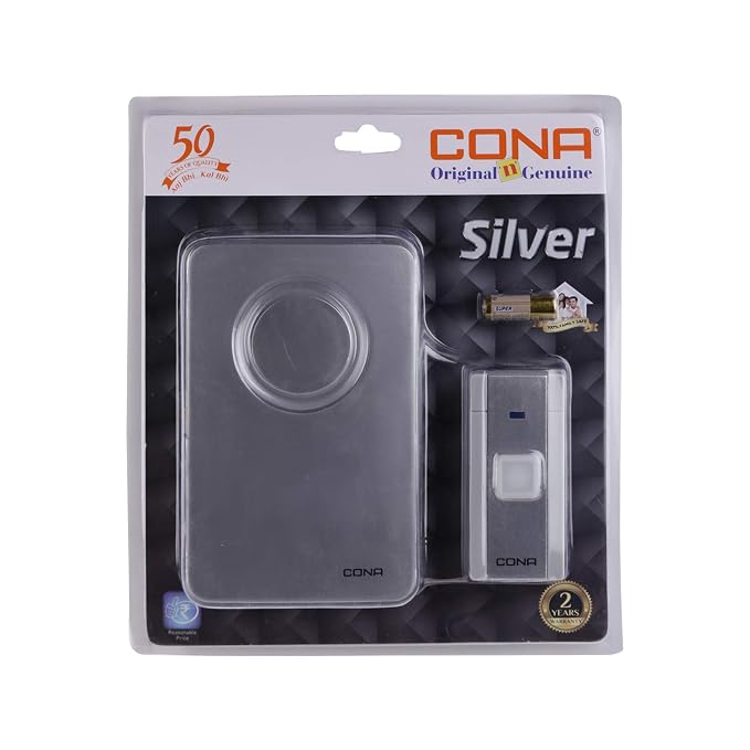 CONA Silver 3221 D.C. Wireless Door Bell with 32 melodies for selection